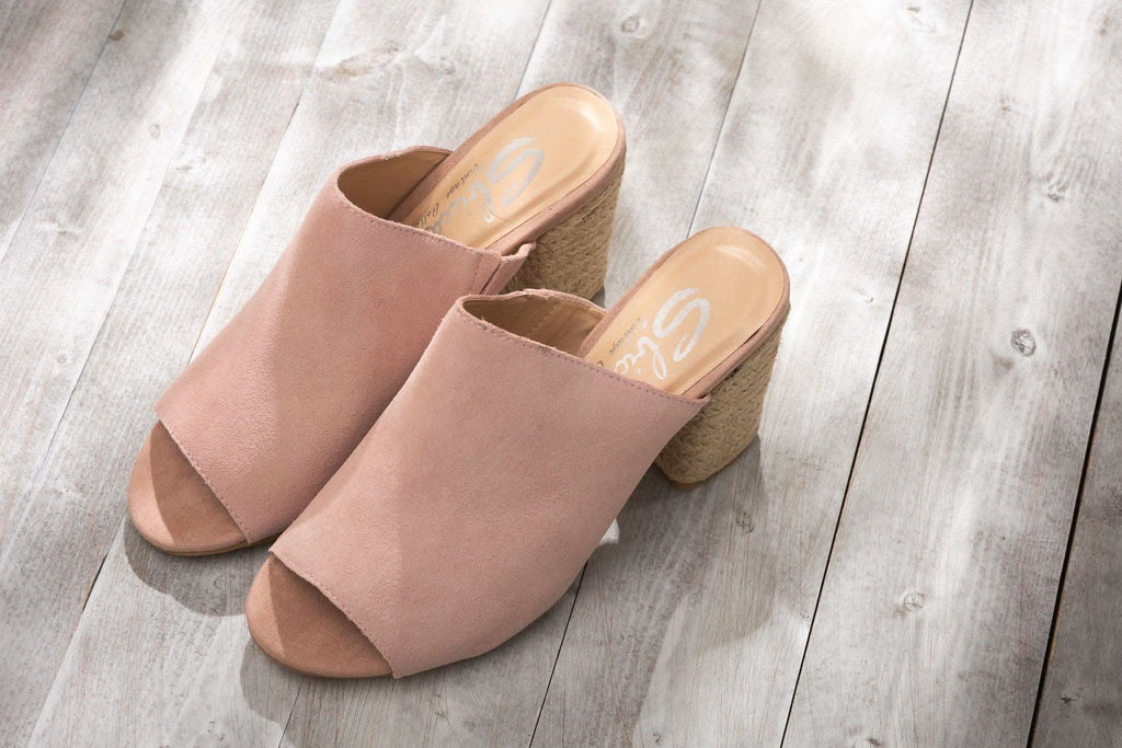 Helena Heeled Sandal in Blush Suede in - Shoes photo