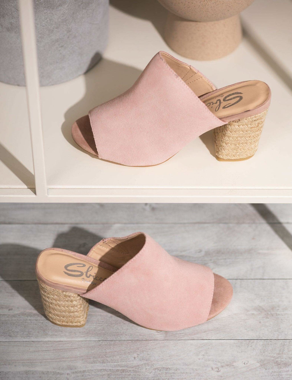 Helena Heeled Sandal in Blush Suede in - Shoes photo