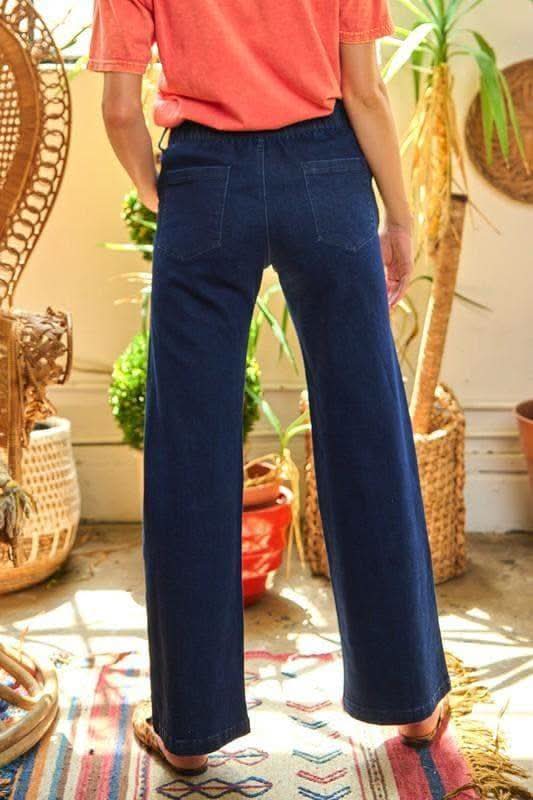Jade By Jane High Waisted Button Wide Leg Jeans - SwagglyLife Home & Fashion