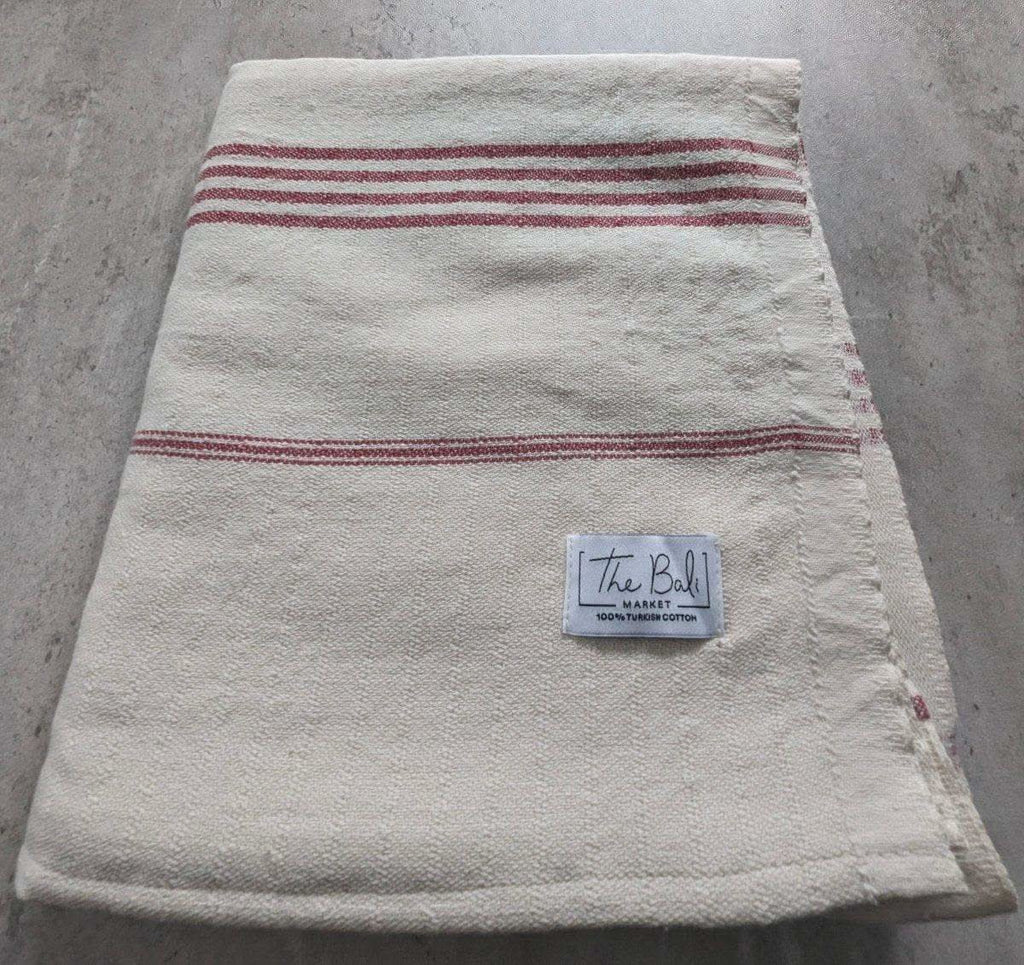 Horizon Stripe Turkish Cotton Towel Collection - Sand-Repelling, Quick-Drying, Tassel-Free, 39”x70” in - Towel photo
