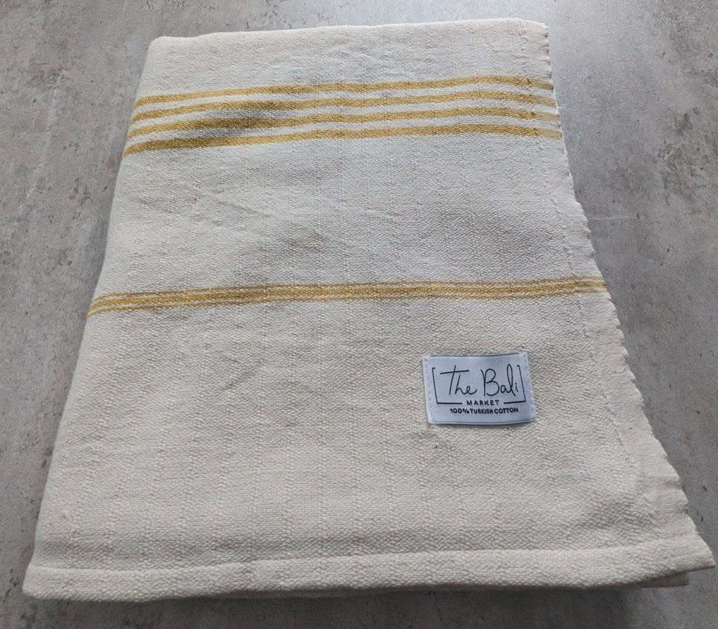 Horizon Stripe Turkish Cotton Towel Collection - Sand-Repelling, Quick-Drying, Tassel-Free, 39”x70” in - Towel photo