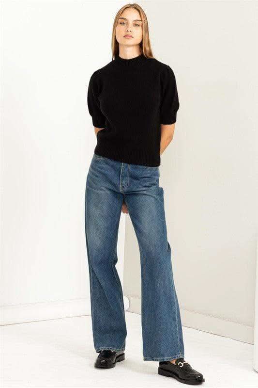 HYFVE Lovely Embrace Puff Sleeve Sweater Top, 2 Colors - SwagglyLife Home & Fashion