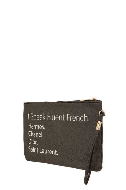 I Speak Fluent French Faux Leather Clutch - SwagglyLife Home & Fashion