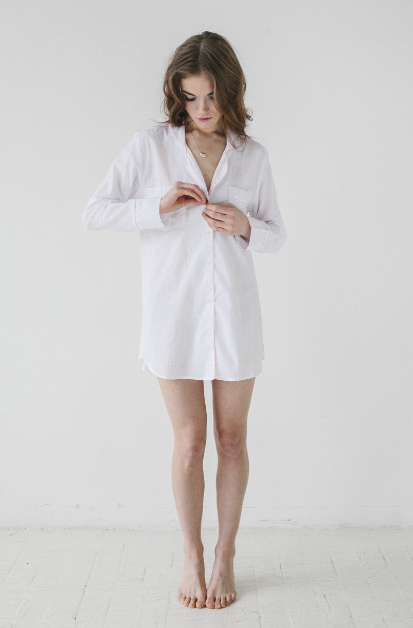 Classic Sleep Shirt in Woven Cotton in - NIGHTSHIRTS photo