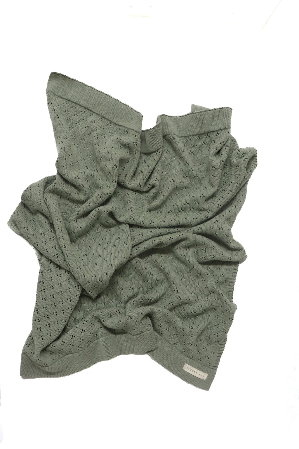 Mint Pointelle Knit Blanket in - photo
