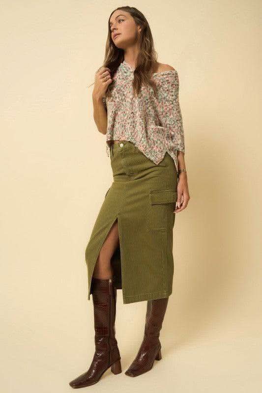 Insane Gene Color Cargo Midi Skirt - SwagglyLife Home & Fashion