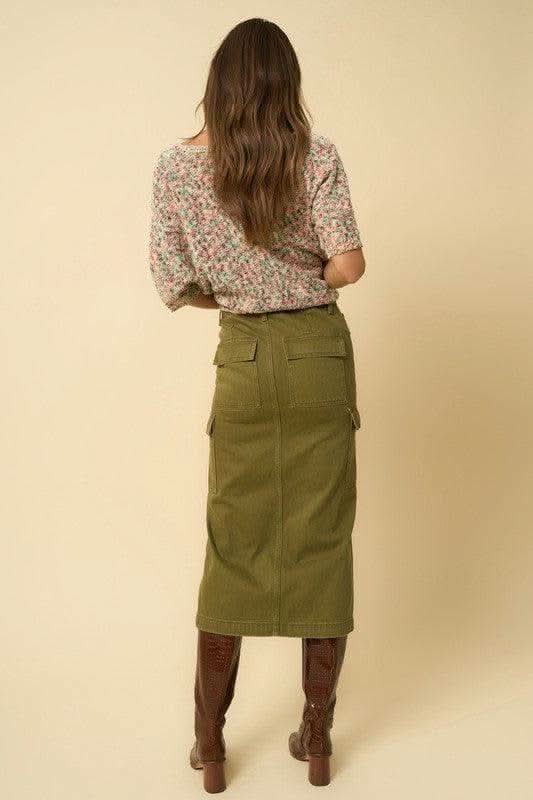 Insane Gene Color Cargo Midi Skirt - SwagglyLife Home & Fashion