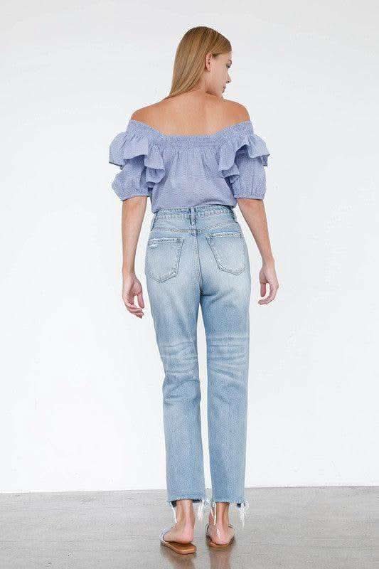 INSANE GENE High Rise Mom Jeans - SwagglyLife Home & Fashion