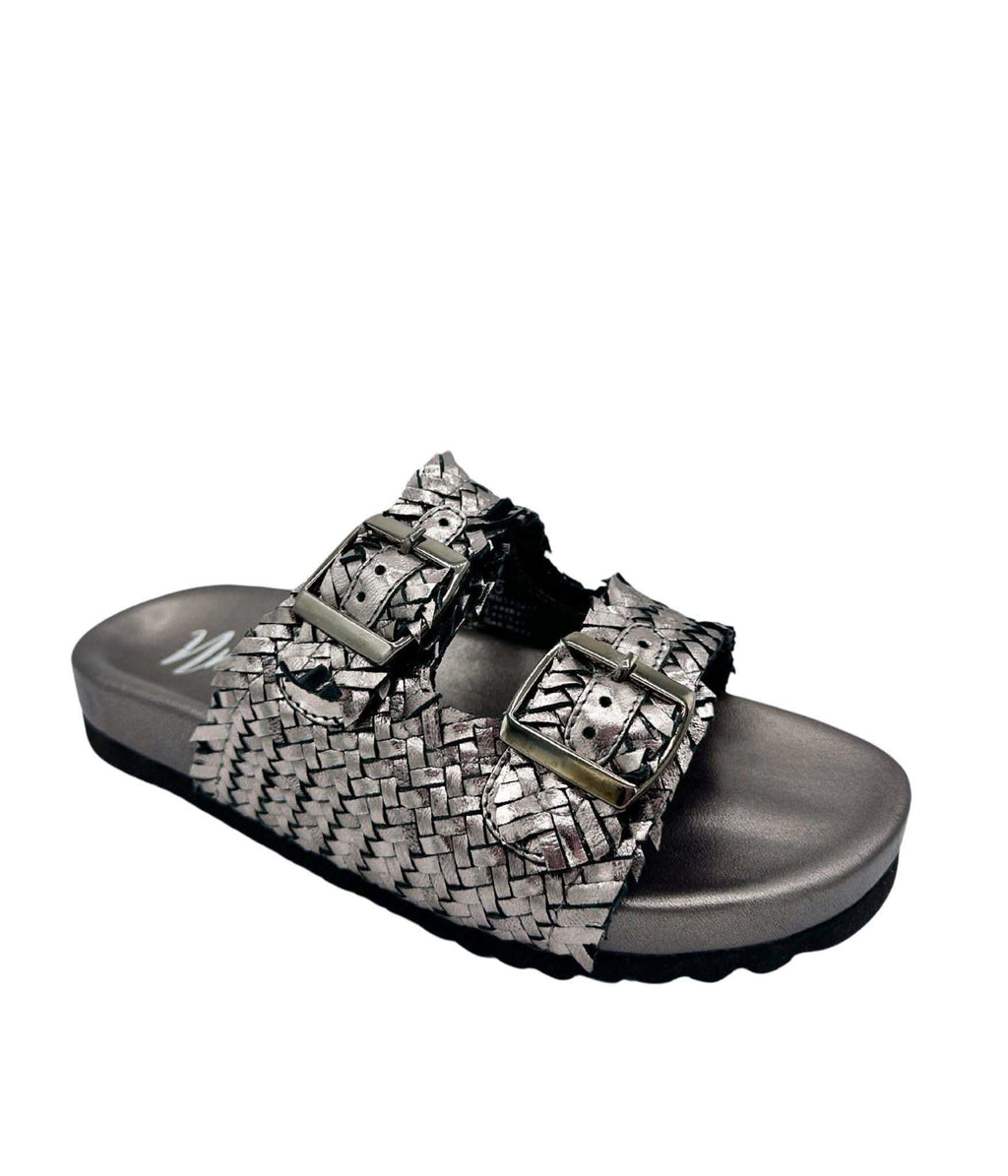 Naughty Monkey Intertwine Dual Woven Strap Slide in Pewter in - Shoes photo