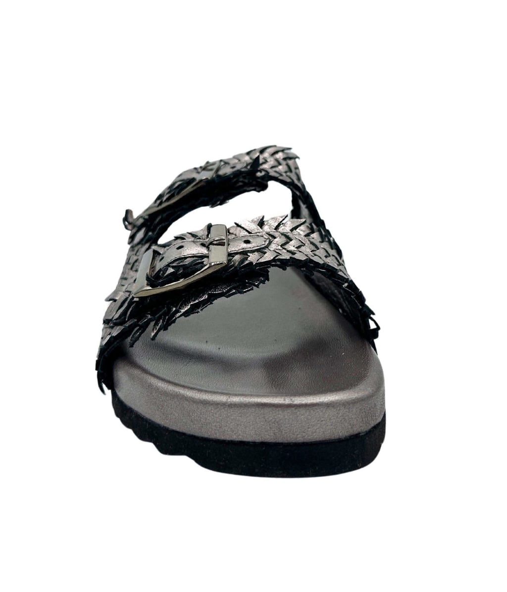 Naughty Monkey Intertwine Dual Woven Strap Slide in Pewter in - Shoes photo