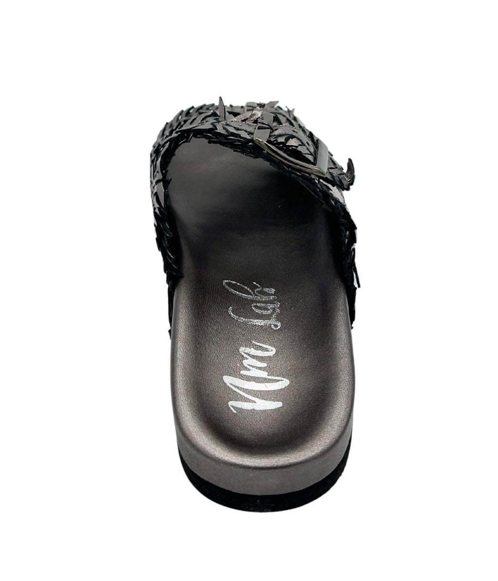 Naughty Monkey Intertwine Dual Woven Strap Slide in Pewter in - Shoes photo
