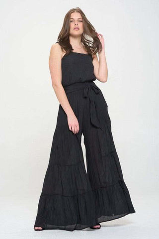Jade By Jane PLUS Elastic Strap Tiered Jumpsuit - SwagglyLife Home & Fashion Jade By Jane PLUS Elastic Strap Tiered Jumpsuit - SwagglyLife Home & Fashion