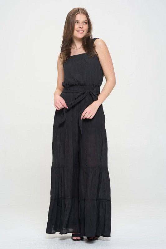Jade By Jane PLUS Elastic Strap Tiered Jumpsuit - SwagglyLife Home & Fashion Jade By Jane PLUS Elastic Strap Tiered Jumpsuit - SwagglyLife Home & Fashion