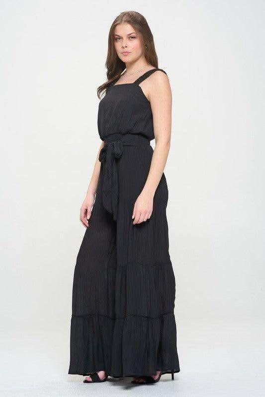 Jade By Jane PLUS Elastic Strap Tiered Jumpsuit - SwagglyLife Home & Fashion Jade By Jane PLUS Elastic Strap Tiered Jumpsuit - SwagglyLife Home & Fashion