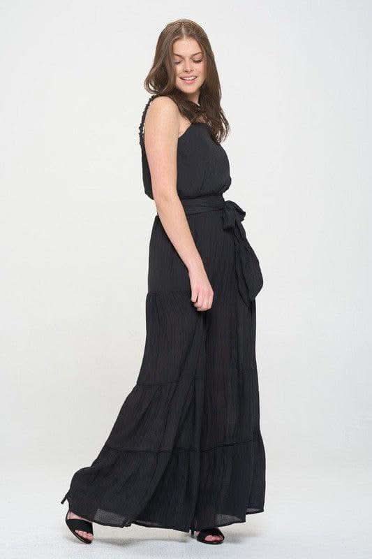 Jade By Jane PLUS Elastic Strap Tiered Jumpsuit - SwagglyLife Home & Fashion