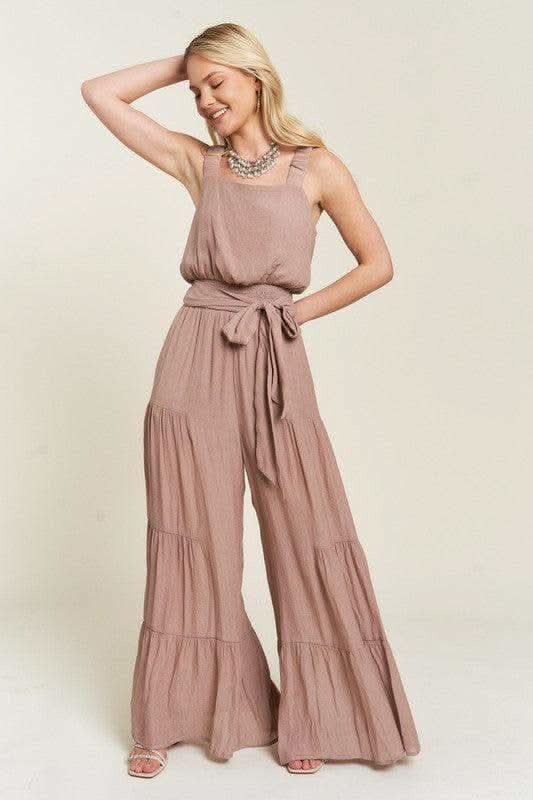 Jade By Jane PLUS Elastic Strap Tiered Jumpsuit - SwagglyLife Home & Fashion Jade By Jane PLUS Elastic Strap Tiered Jumpsuit - SwagglyLife Home & Fashion