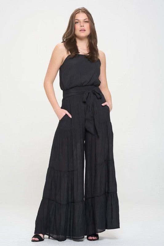 Jade By Jane PLUS Elastic Strap Tiered Jumpsuit - SwagglyLife Home & Fashion Jade By Jane PLUS Elastic Strap Tiered Jumpsuit - SwagglyLife Home & Fashion