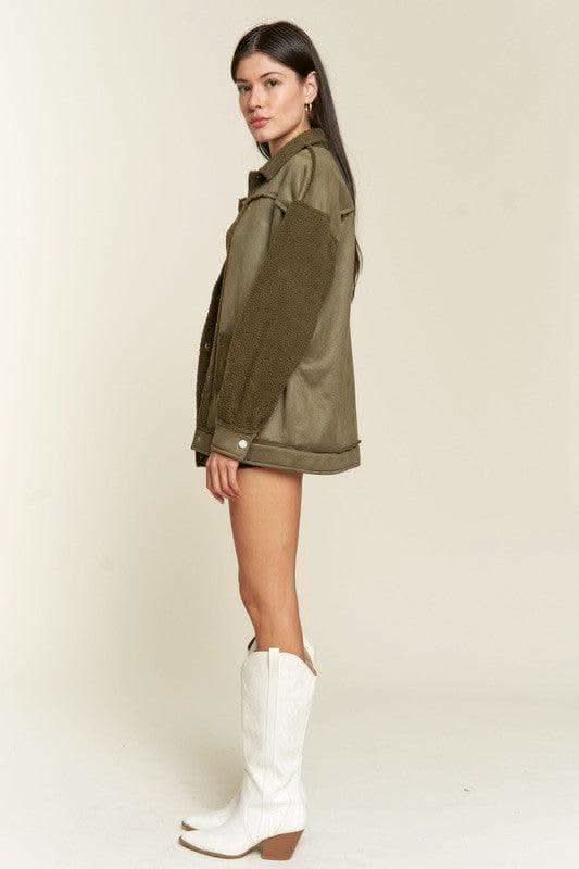 Jade By Jane PLUS Faux Fur and Suede Jacket in - Coats & Jackets photo