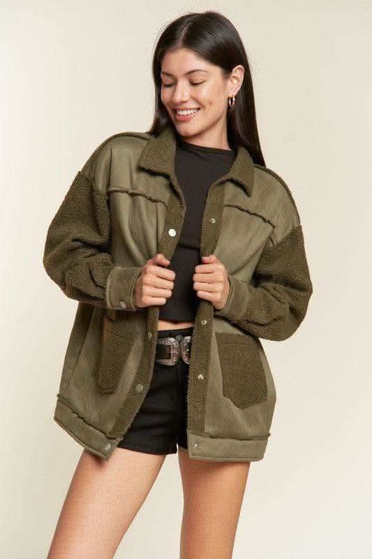 Jade By Jane PLUS Faux Fur and Suede Jacket in - Coats & Jackets photo