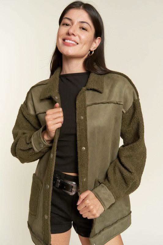 Jade By Jane PLUS Faux Fur and Suede Jacket in - Coats & Jackets photo
