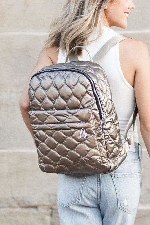 Jade Metallic Puffer Backpack - SwagglyLife Home & Fashion