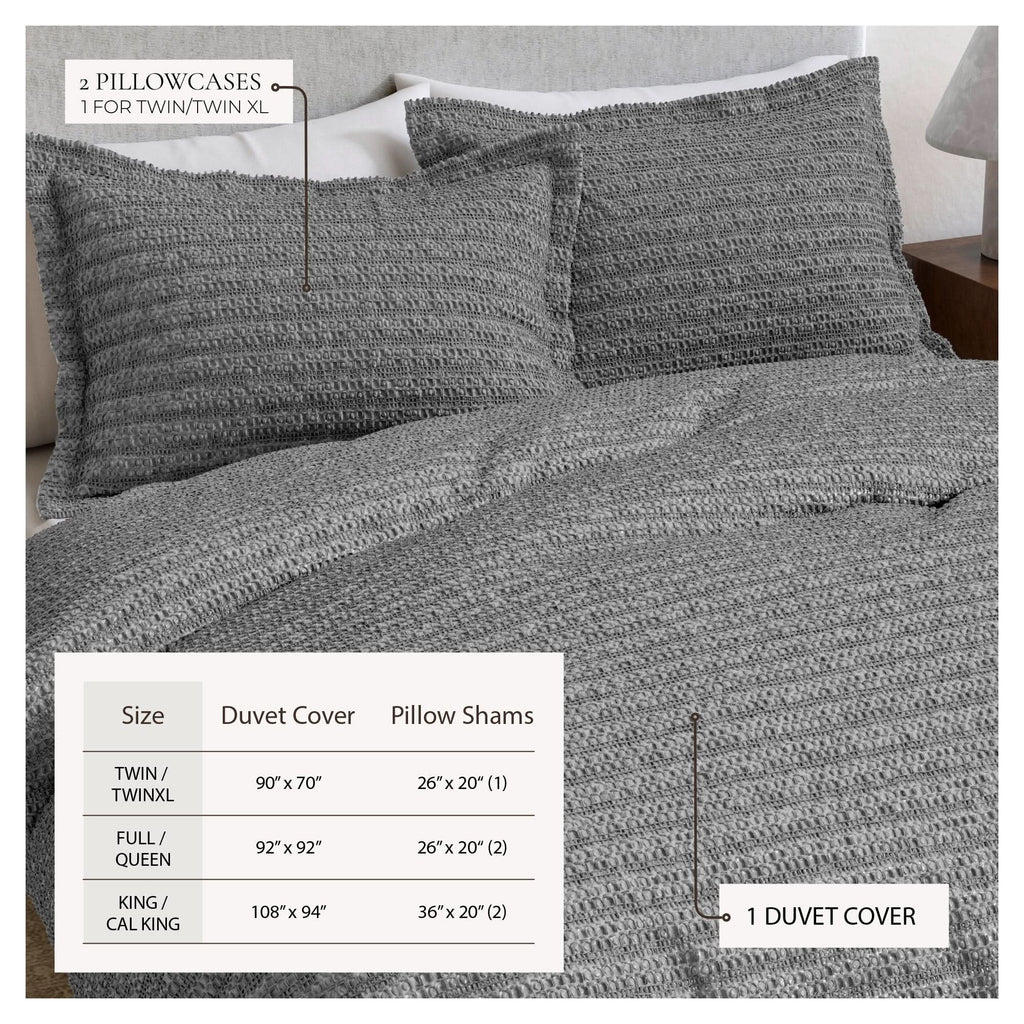 100% Cotton Waffle Weave Duvet Set - Mattea Collection in - Duvet photo