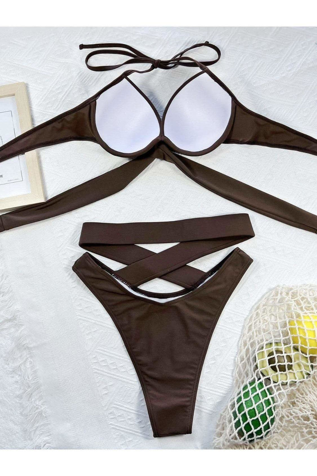 Crisscross Halter Neck Bikini Set in - photo