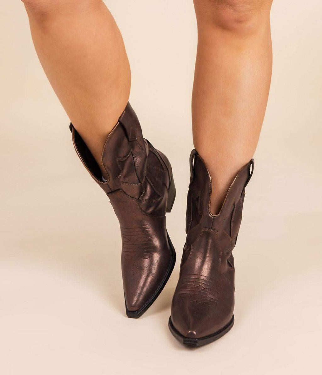 Jersey Metallic Boot in Bronze in - Shoes photo