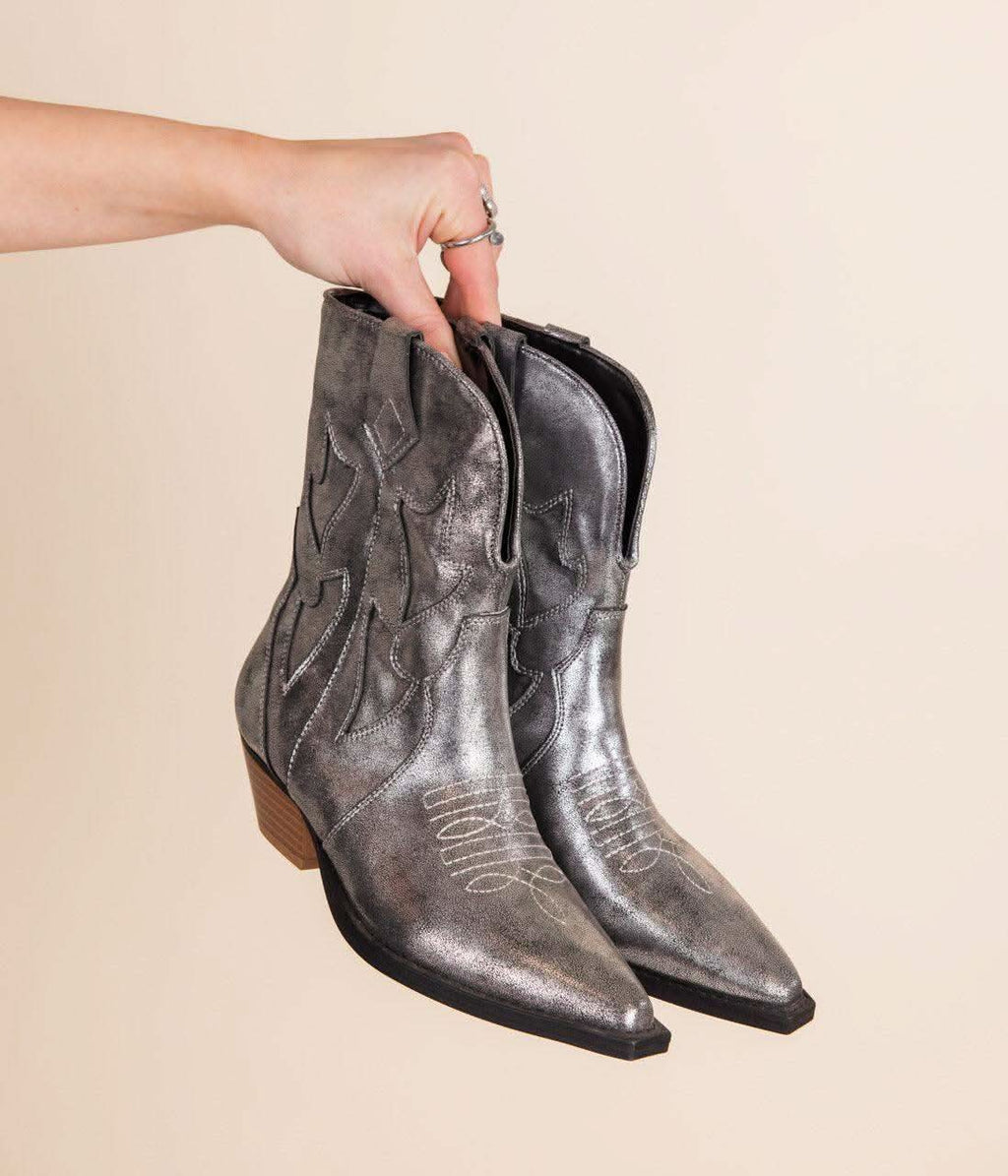 Jersey Metallic Boot in Silver in - Shoes photo