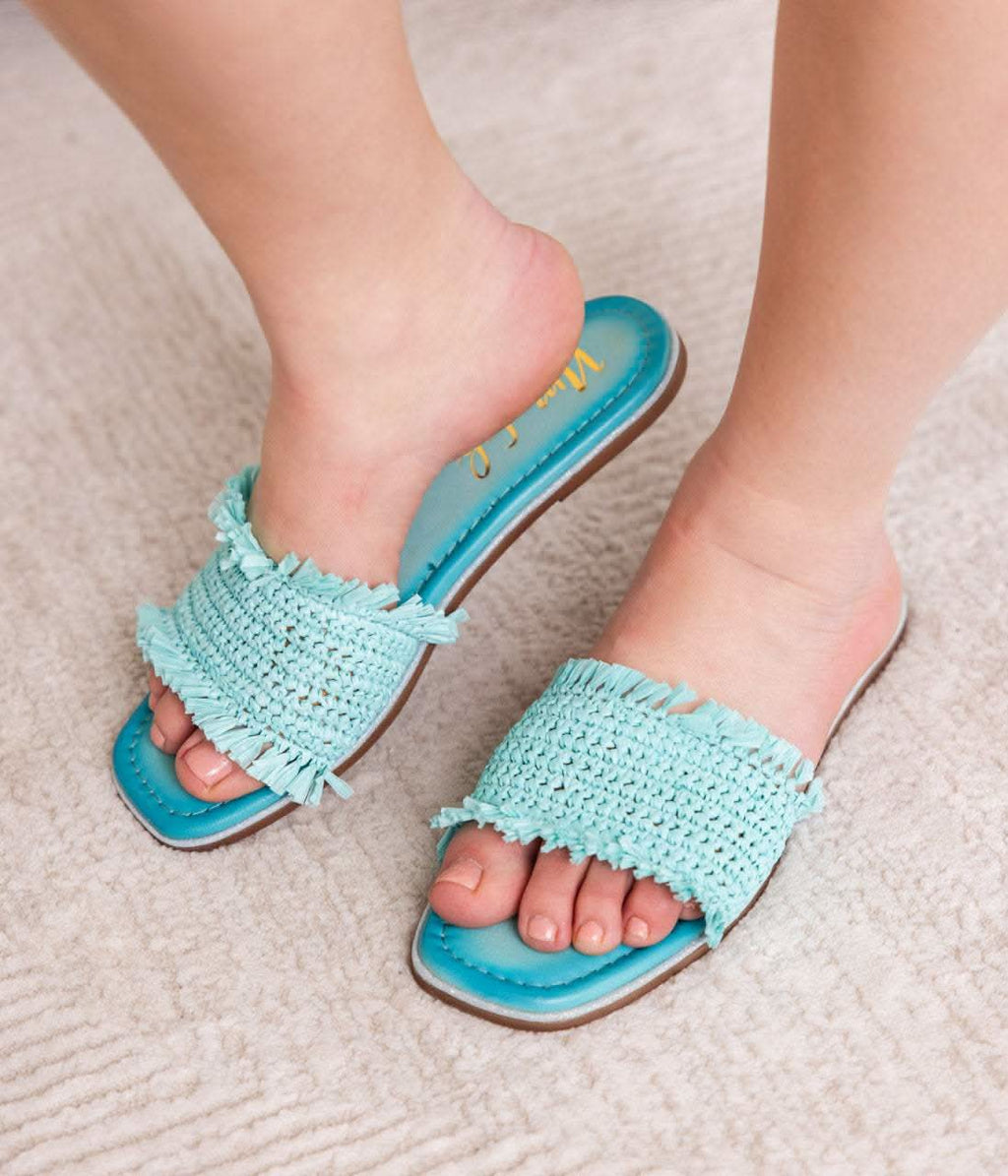 Juana Woven Sandals in Aqua Blue in - 130 Sandals photo