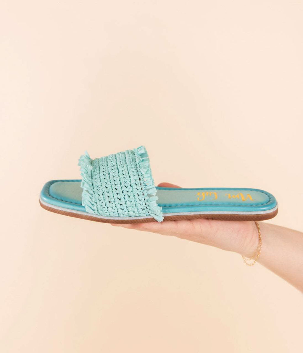 Juana Woven Sandals in Aqua Blue in - 130 Sandals photo