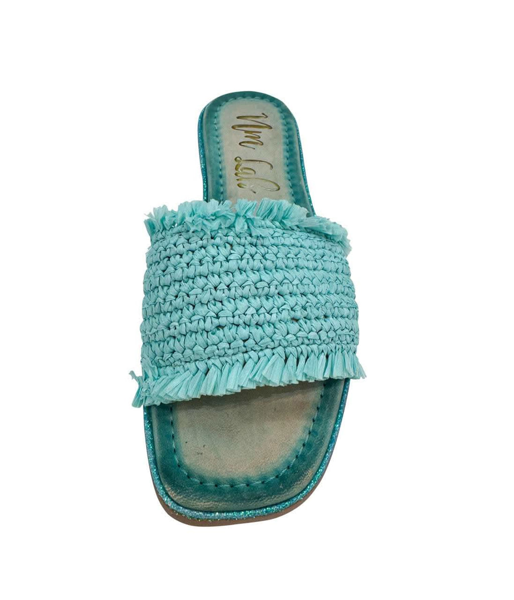 Juana Woven Sandals in Aqua Blue in - 130 Sandals photo