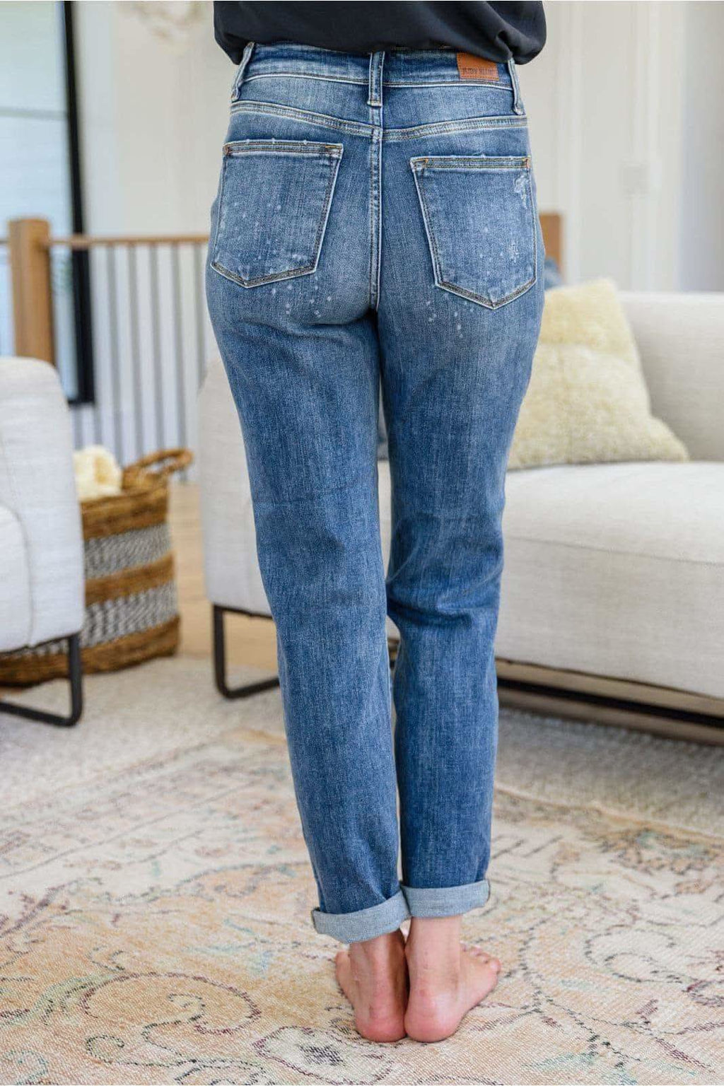 Judy Blue Corey Hi Rise Bleach Splash Boyfriend Jeans in - Pants photo
