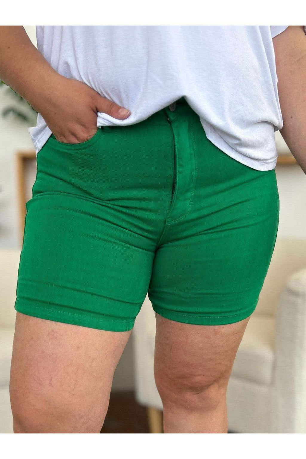 Judy Blue Tummy Control Garment Dyed Denim Shorts in - Shorts photo