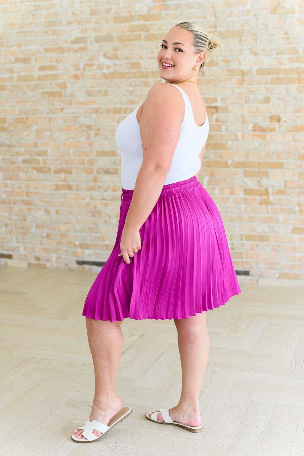 Just a Flirt Pleated Skirt in Magenta - SwagglyLife Home & Fashion