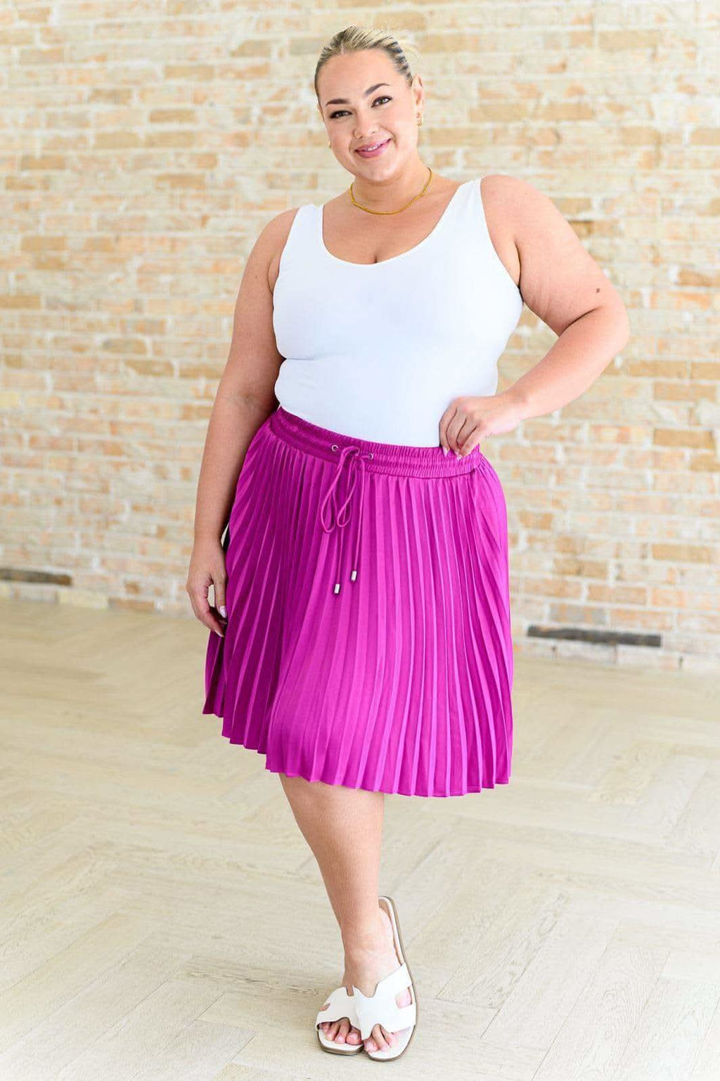 Just a Flirt Pleated Skirt in Magenta - SwagglyLife Home & Fashion