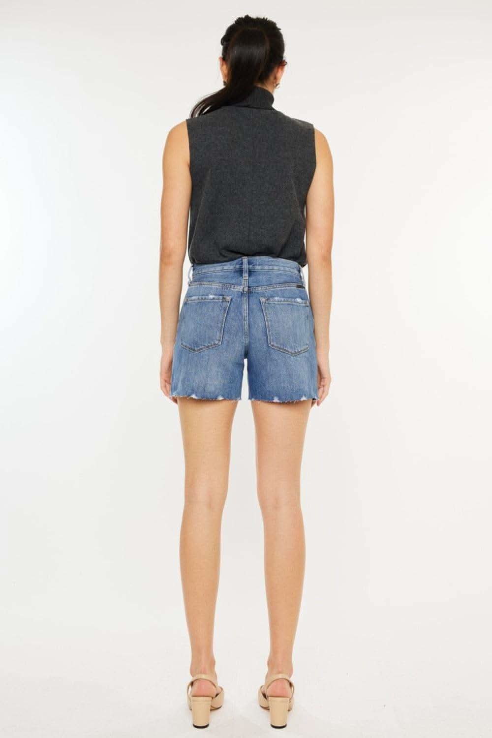 Kancan Distressed High Waist Denim Shorts in - photo