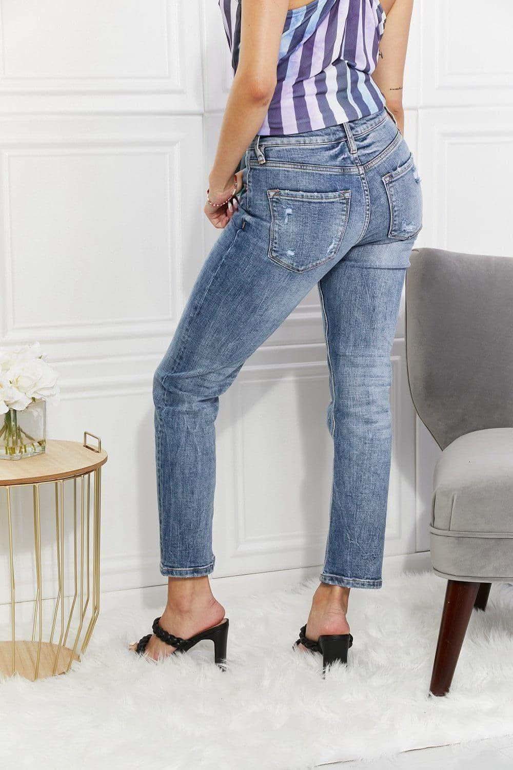 Kancan Full Size Amara High Rise Slim Straight Jeans in - Pants photo
