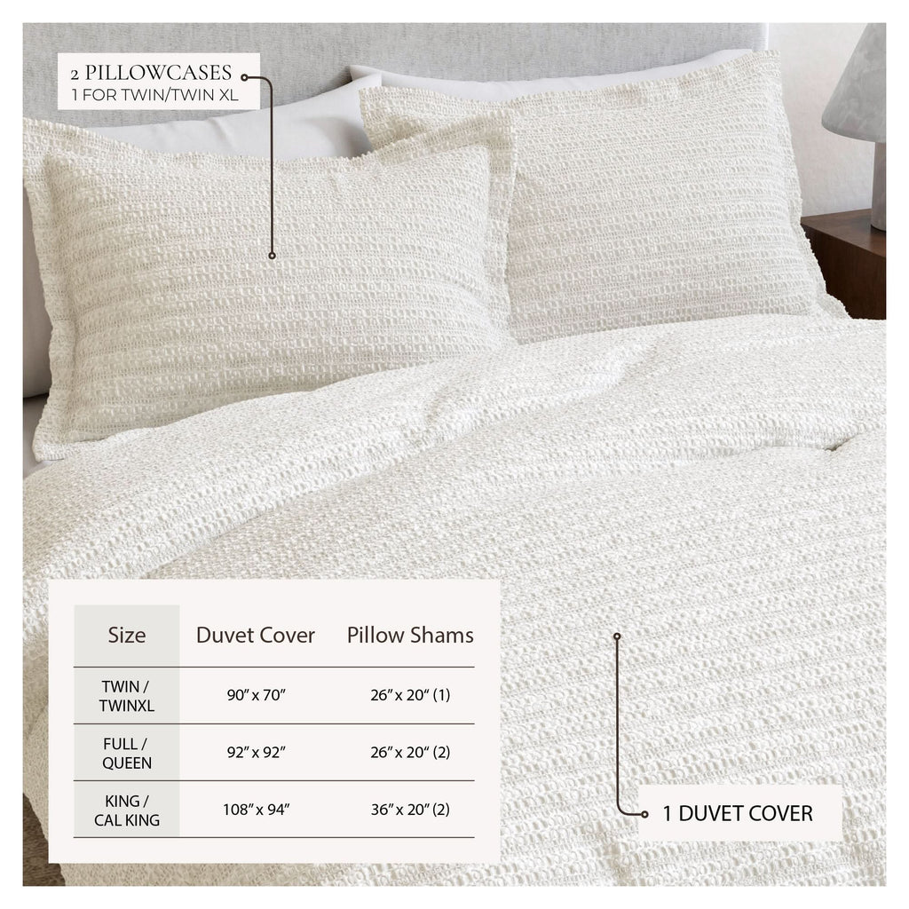 100% Cotton Waffle Weave Duvet Set - Mattea Collection in - Duvet photo