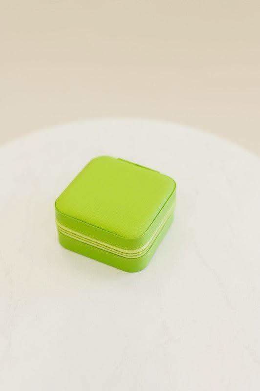 The Kristen Travel Jewelry Organizer Case in LIME GREEN 1 - jewelry organizer photo