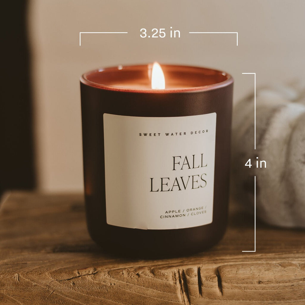 Fall Leaves Soy Candle - Brown Matte Jar - 15 oz in - Candles photo