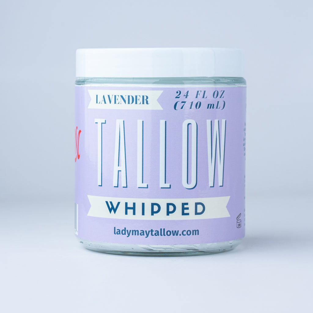 Whipped Tallow | All Natural Moisturizer Choose Scent Size 2oz-85oz in Lavender 24oz - Body Cream/Lotion photo