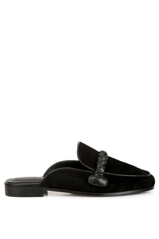 Lavinia Suede Leather Braided Detail Mules, 2 Colors - SwagglyLife Home & Fashion