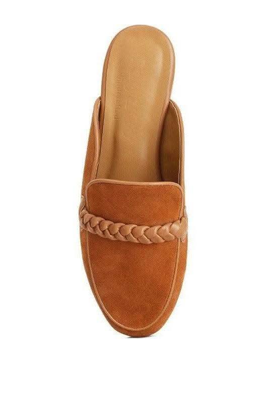 Lavinia Suede Leather Braided Detail Mules, 2 Colors - SwagglyLife Home & Fashion