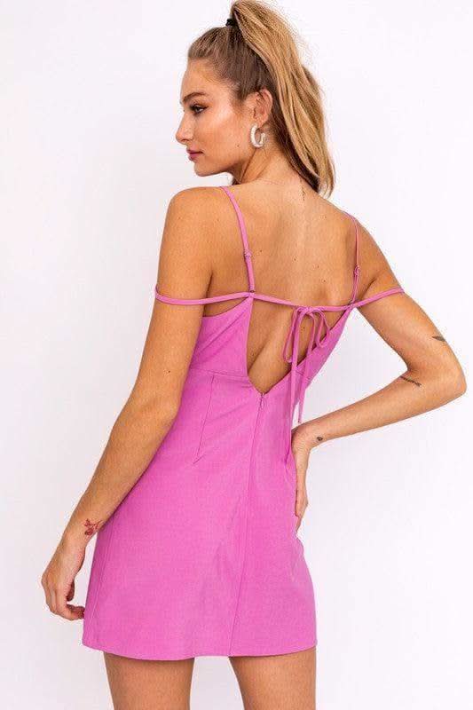 LE LIS Strap Detail Mini Dress, Pink | Orange - SwagglyLife Home & Fashion