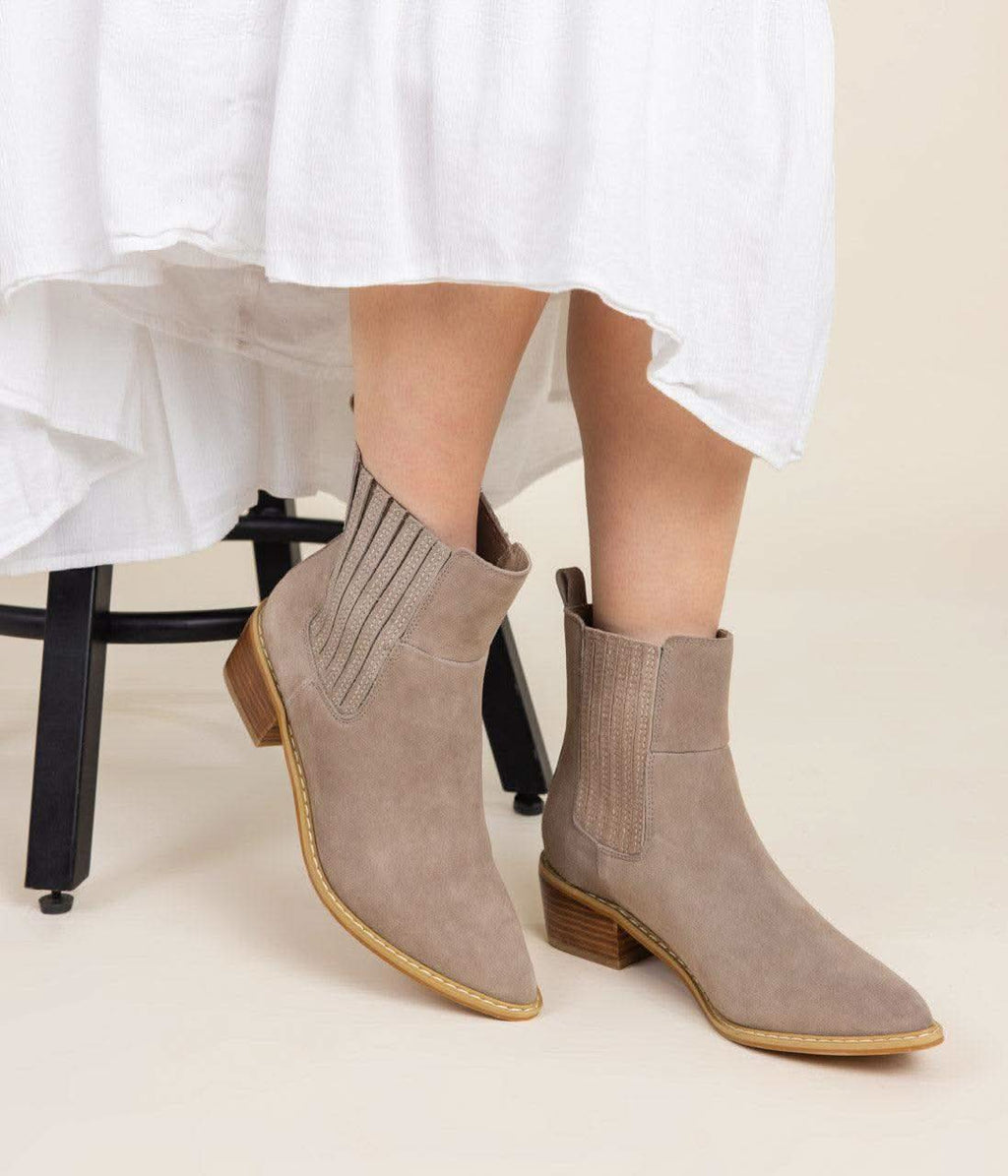 Leonor Suede Ankle Boot in Taupe in - Shoes photo