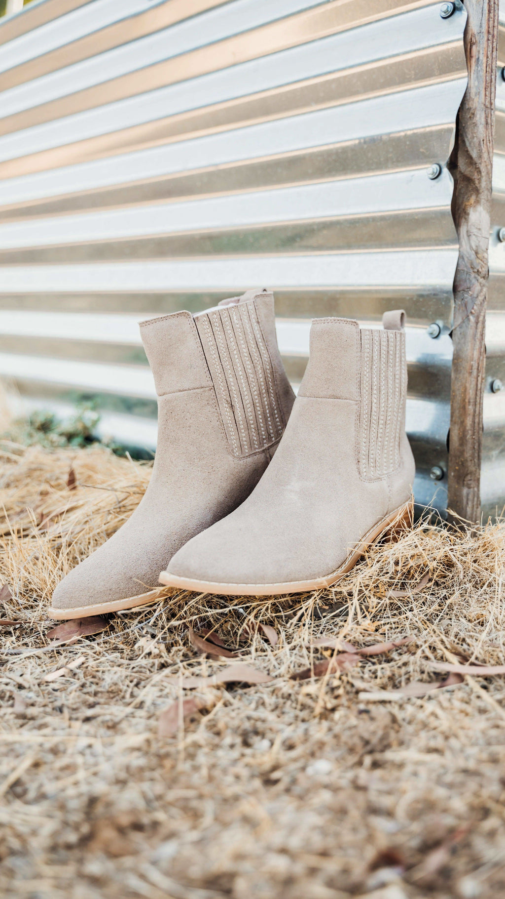 Leonor Suede Ankle Boot in Taupe in - Shoes photo