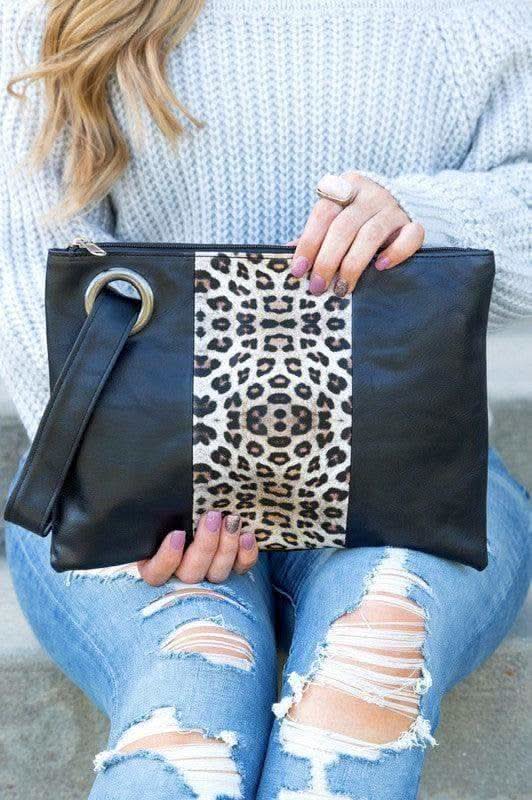 Leopard Dual Tone Clutch in - Handbags photo