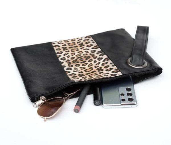 Leopard Dual Tone Clutch in - Handbags photo