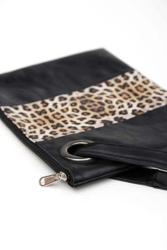 Leopard Dual Tone Clutch in - Handbags photo